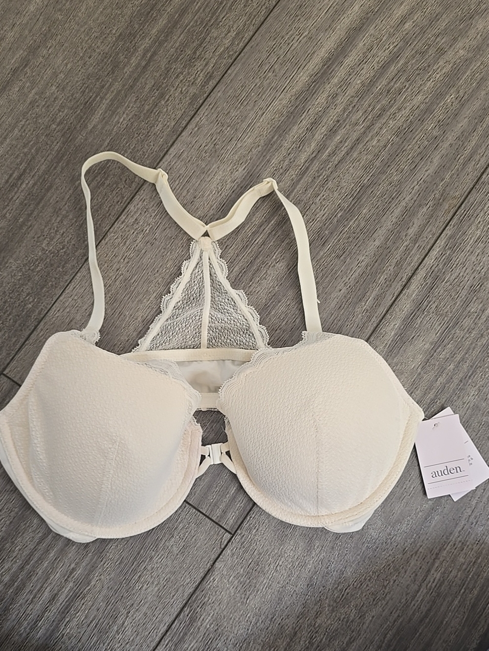 Auden Ivory Lace Racerback T-Shirt Bra